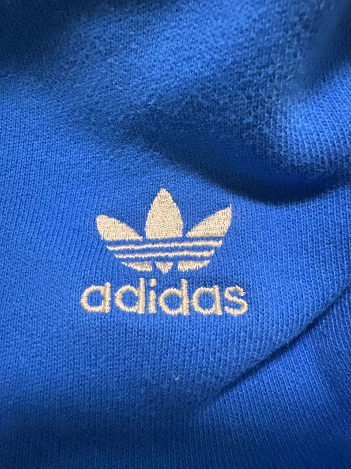 Adidas Blue Cropped Sweatshirt UK S-M