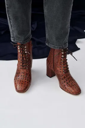 Bottines Hanae cognac embossé