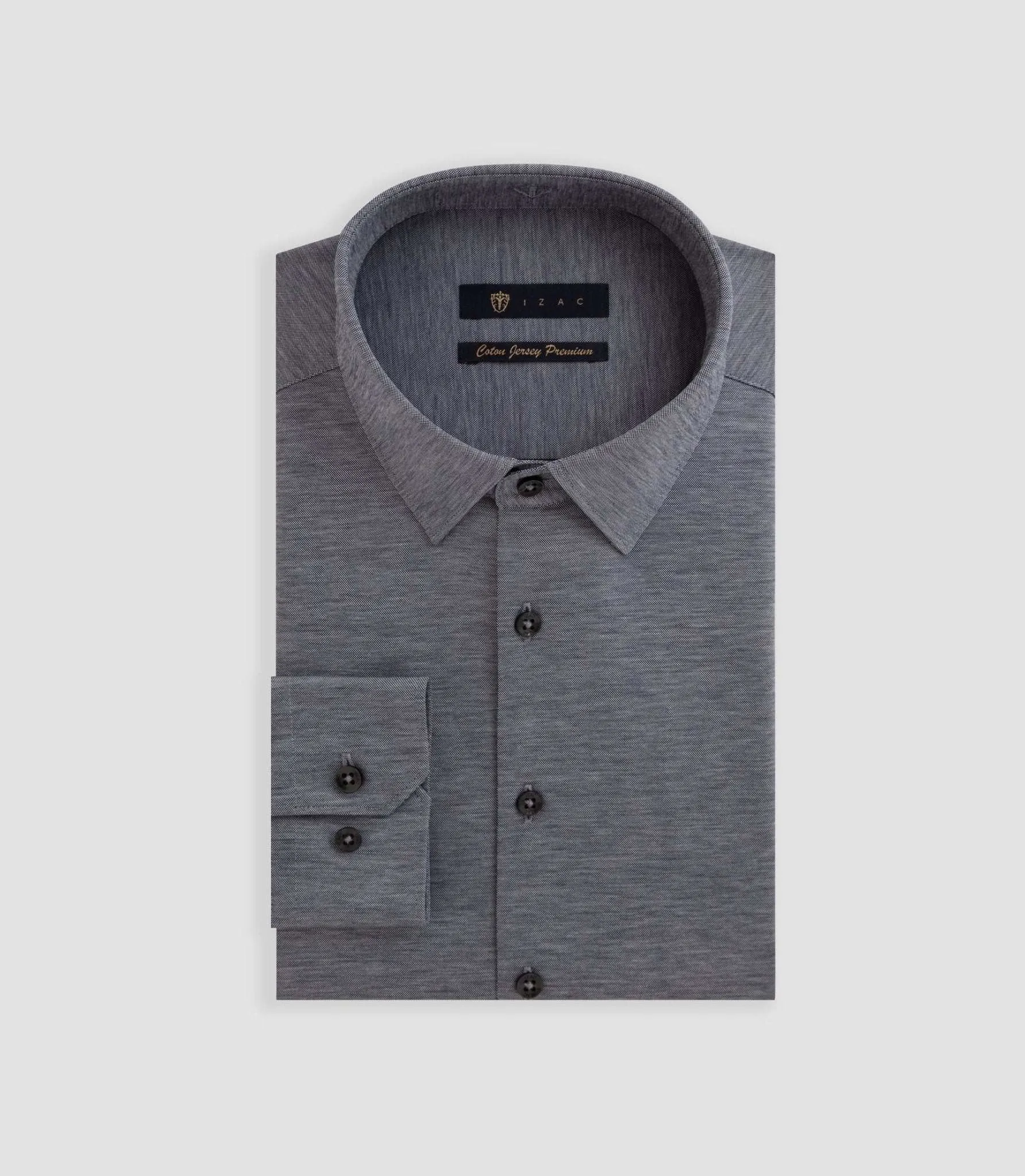 Chemise en jersey de coton anthracite chiné "Dylan"