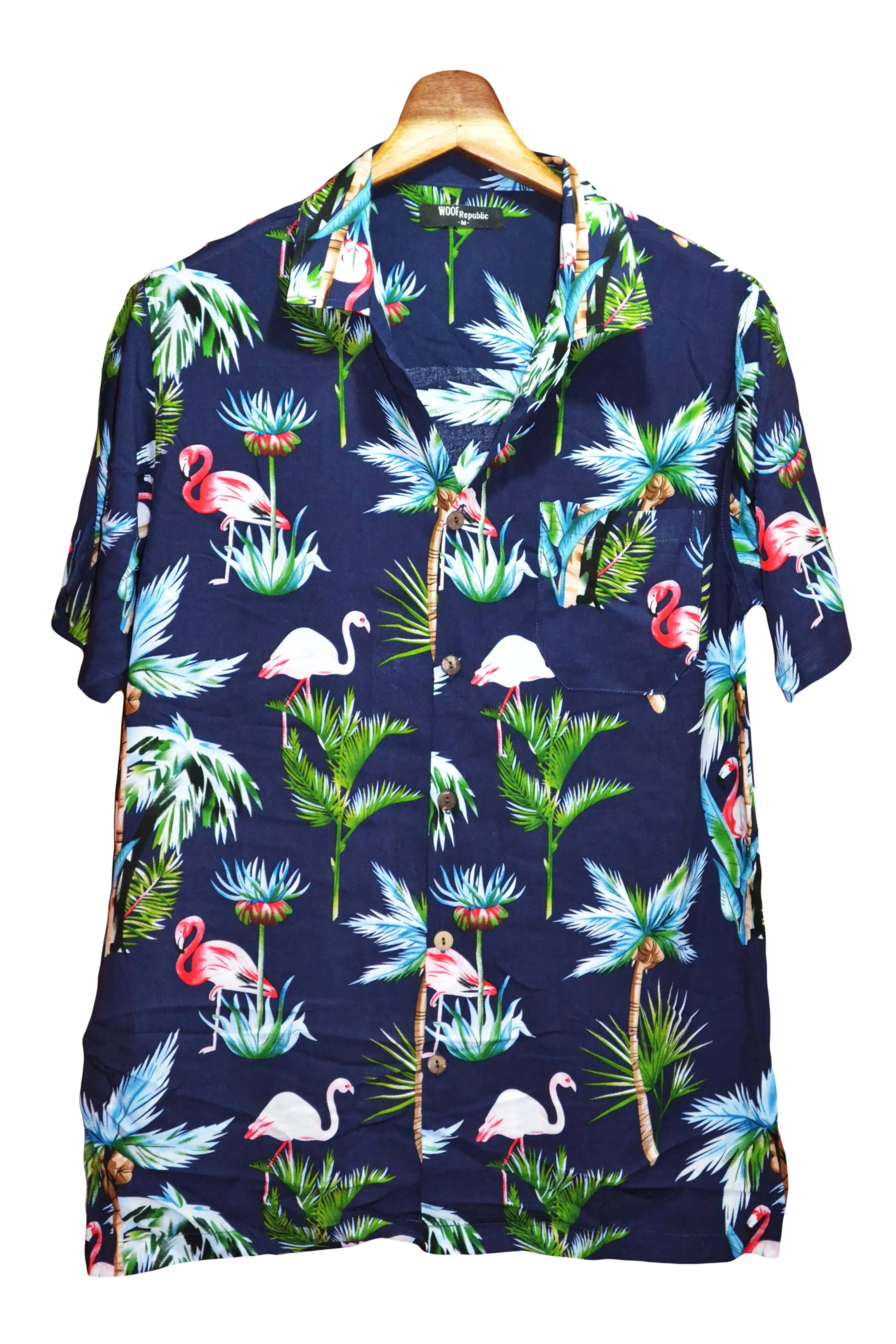 Chemise hawaienne homme - imprimé flamants roses