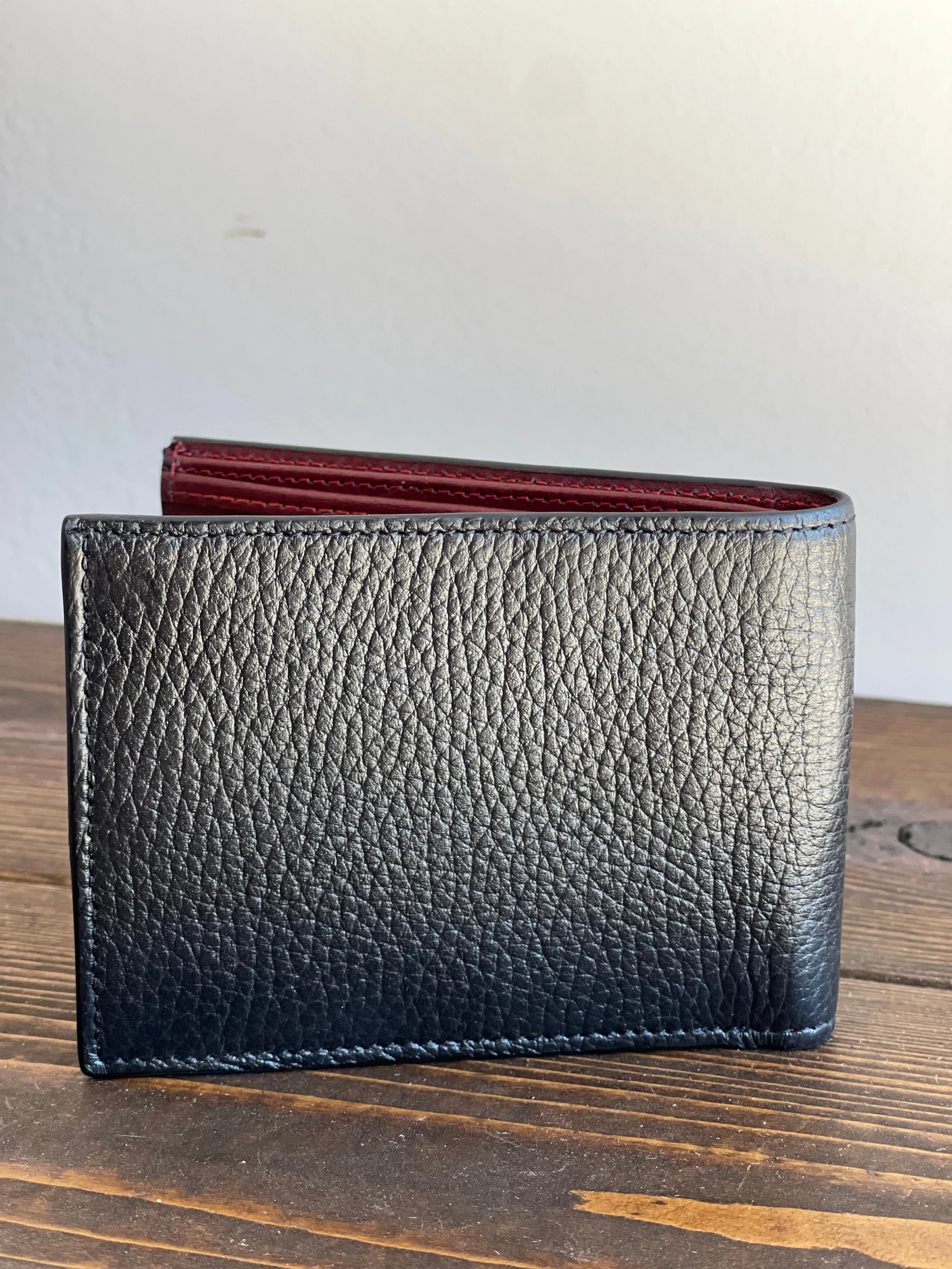 Cuadra Cartera Piel de Venado - Negro