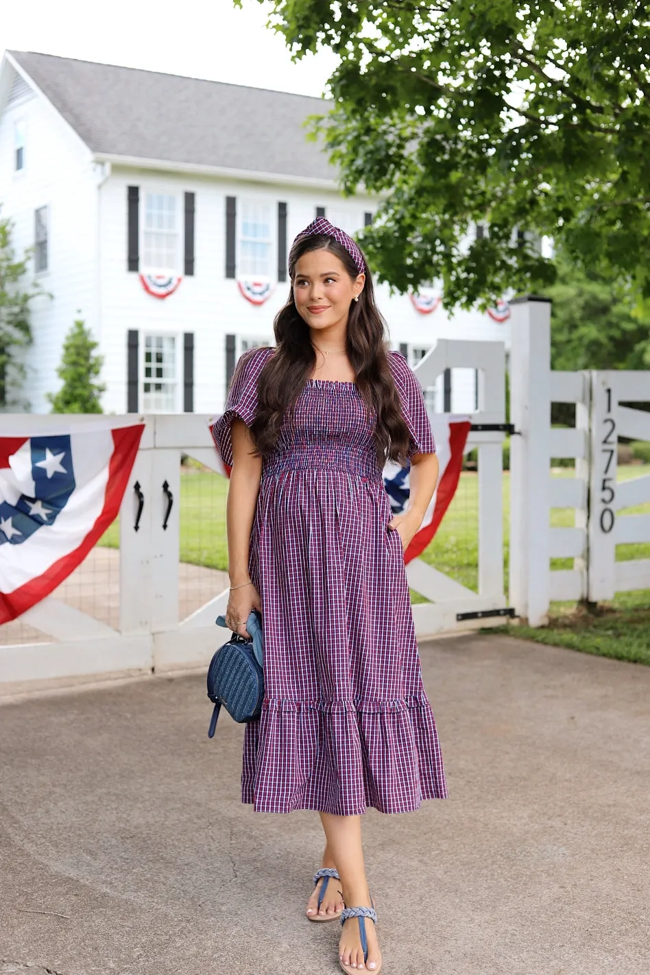 Deana Smocked Dress in Picnic Plaid