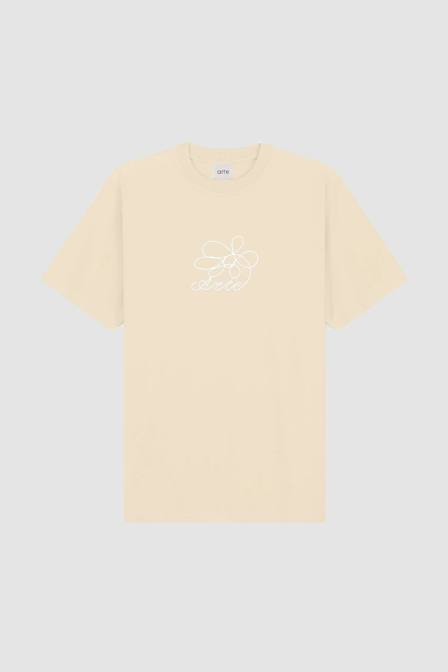 FLOWERS EMBROIDERY T-SHIRT CREAM