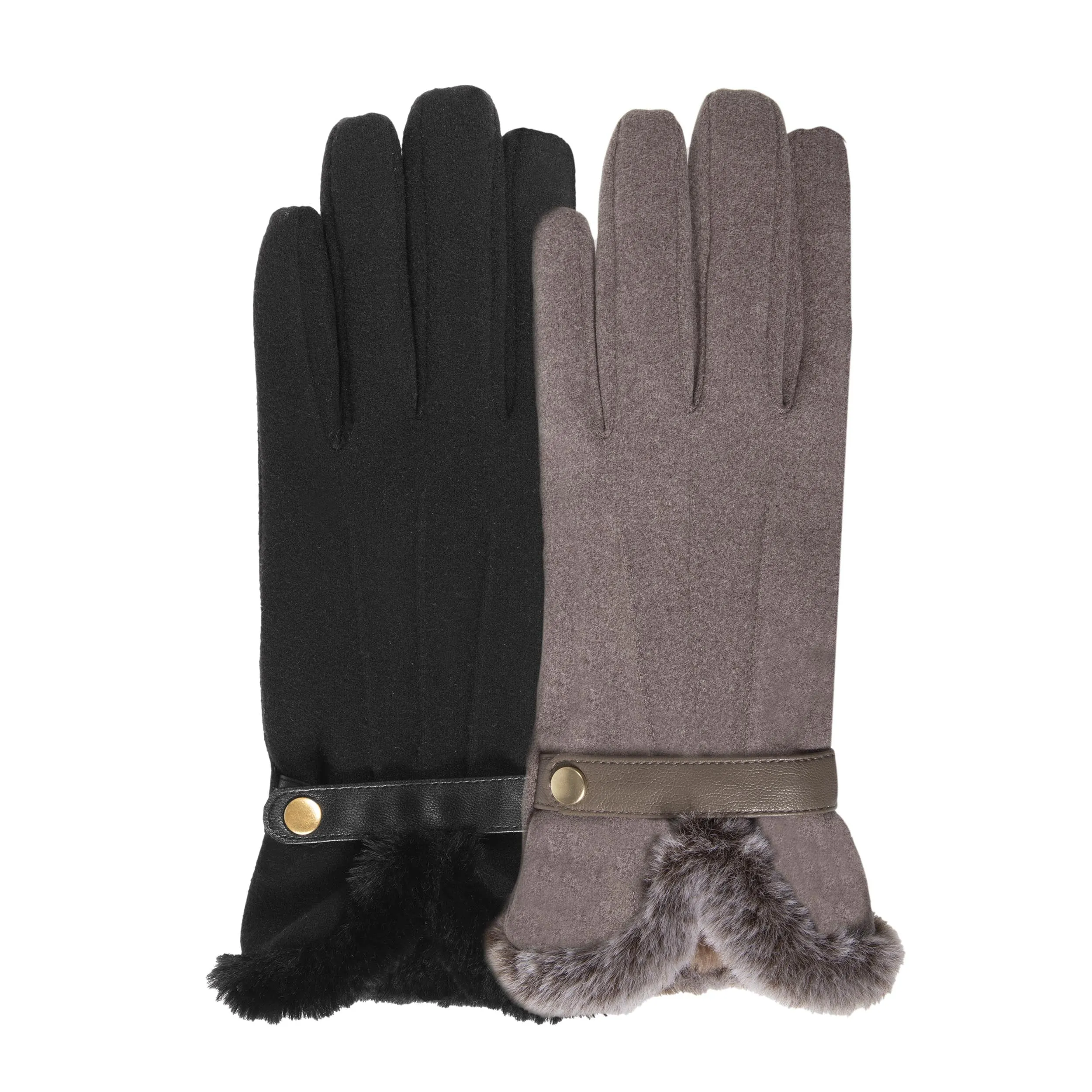 Gants femme Taupe tactiles suédine