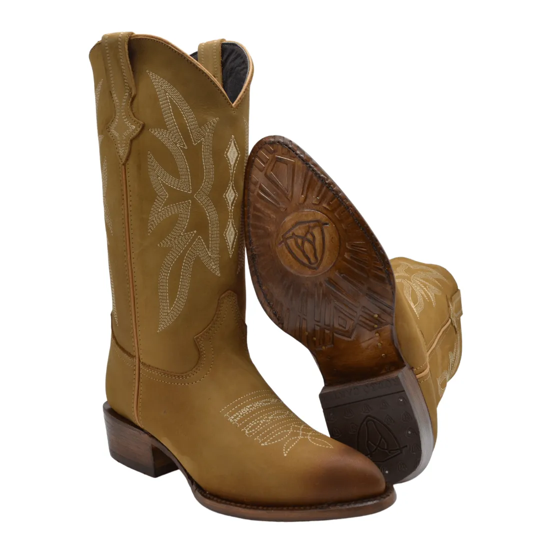 JOE BOOTS  600C TAN Men's Western Boots: J Toe Cowboy boots in Genuine PRIME Leather