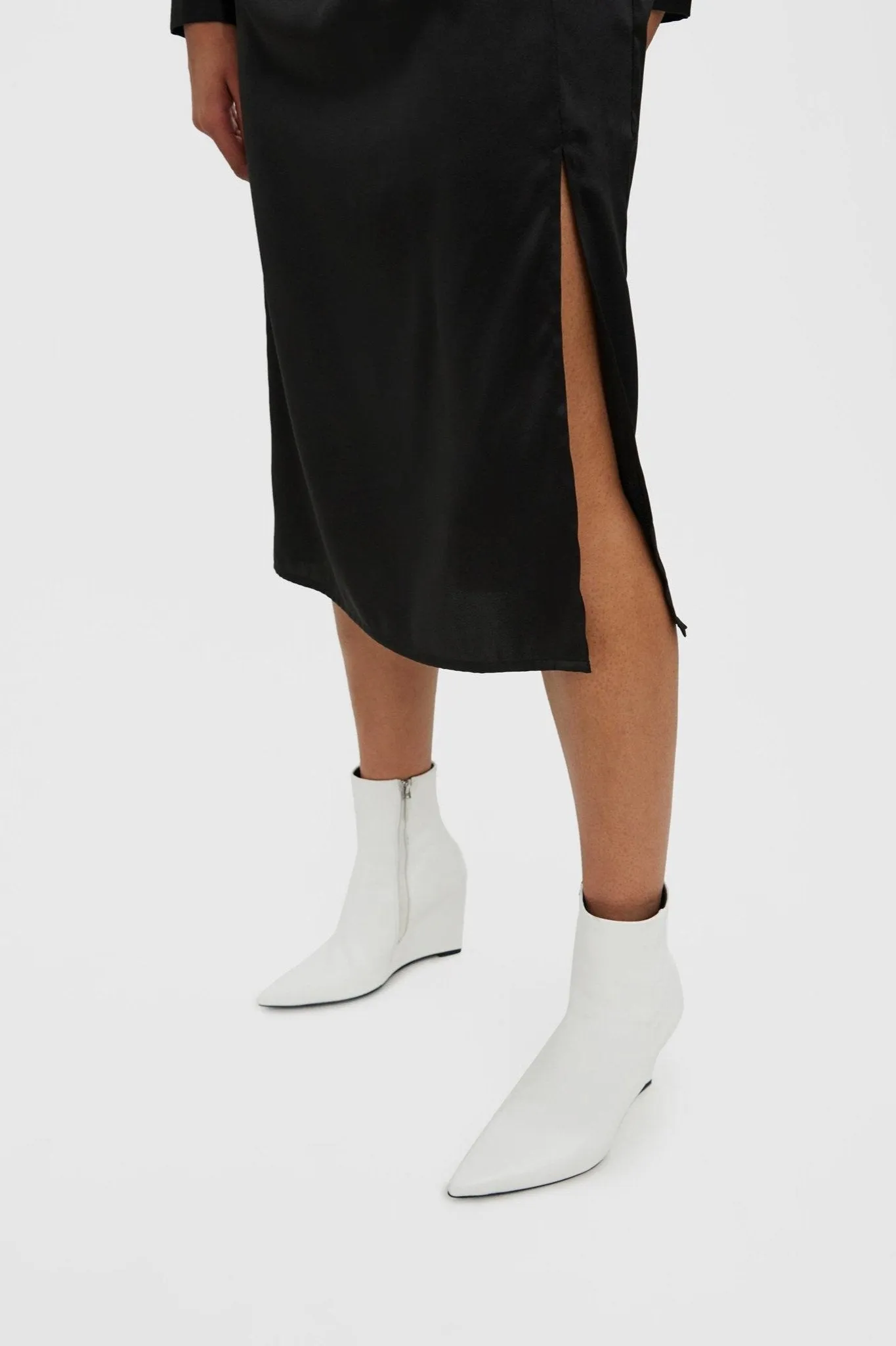 Kleo Calf Shirt Dress - Black