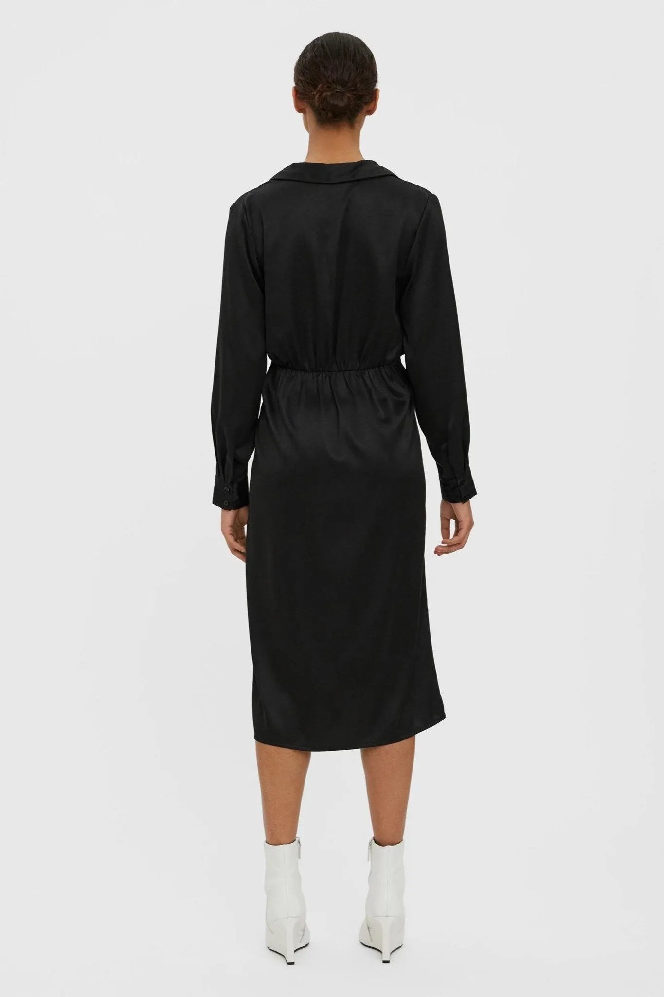 Kleo Calf Shirt Dress - Black