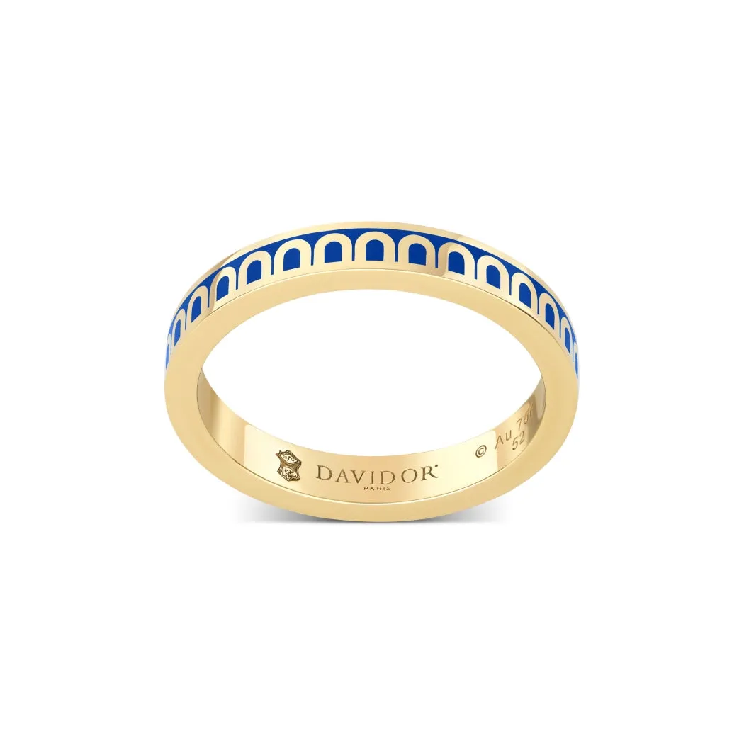 L'Arc de DAVIDOR Ring PM, 18k Yellow Gold with Riviera Lacquered Ceramic