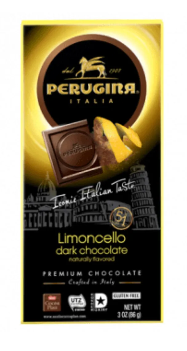 LEMON DARK CHOCOLATE BAR - PERUGINA LIMONCELLO PREMIUM ITALIAN - 3OZ Bars ( Case Of 12 )