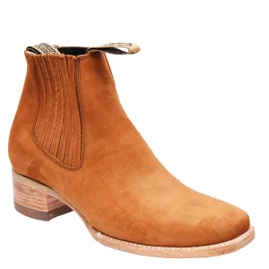 Men's Tobacco Brown Nubuck Ankle Boots