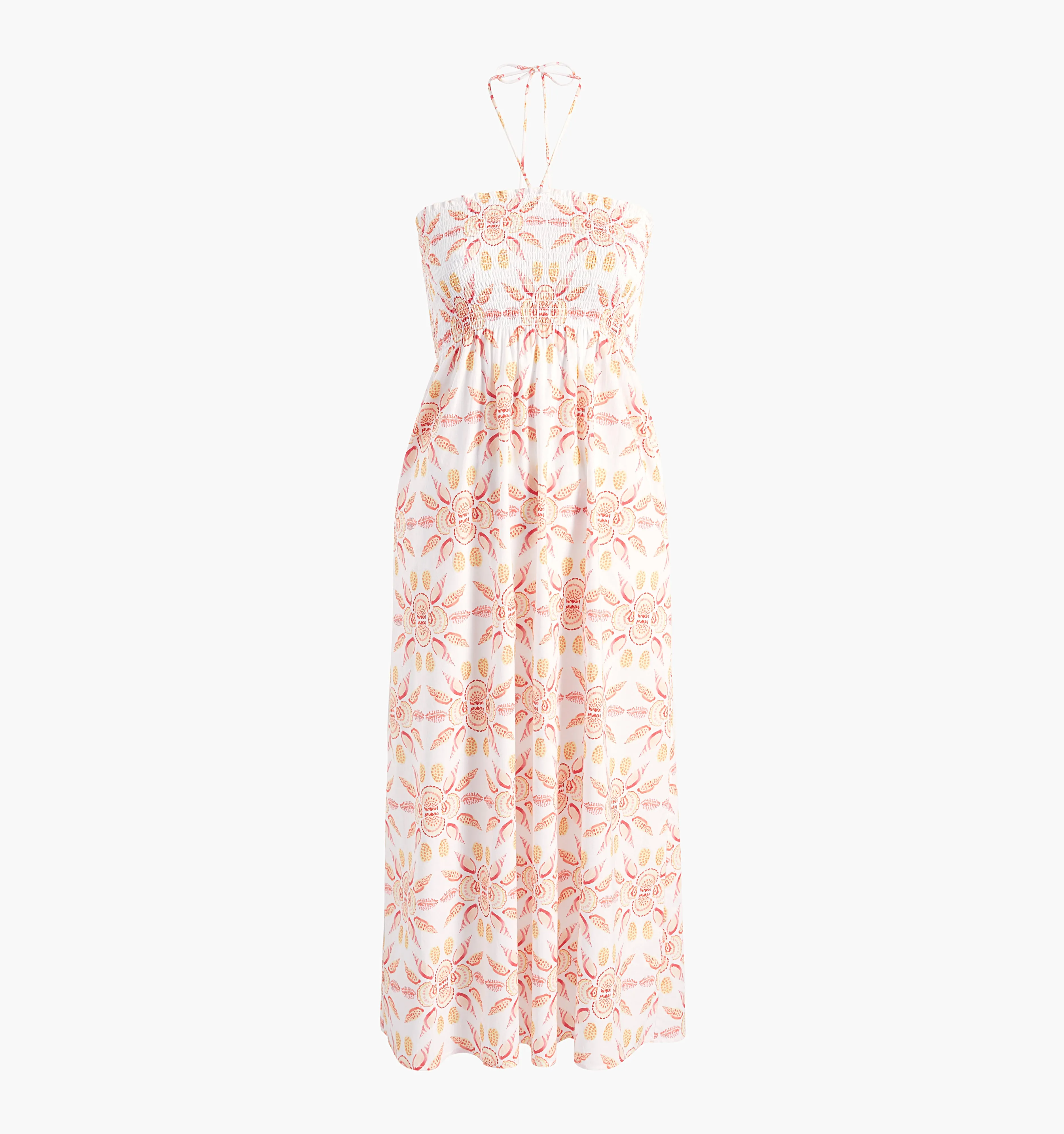 The Lucy Nap Dress - Orange Shell Mosaic Cotton